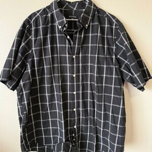 George Men's Dark Plaid Button Down Shirt